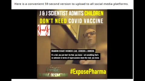 J&J Scientist Admits Children Do Not Need Covid Vaccine