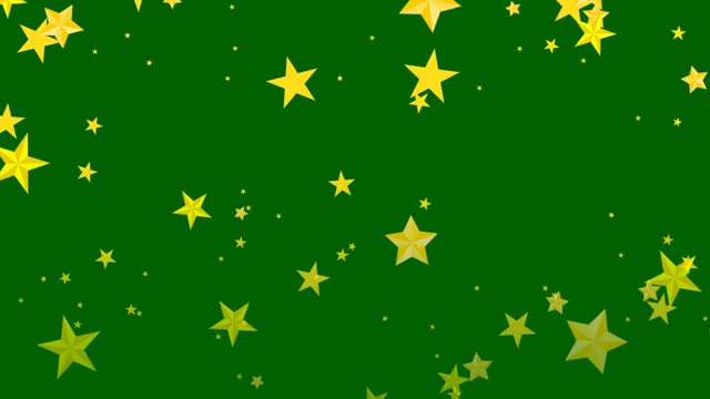 Stars rising on green background