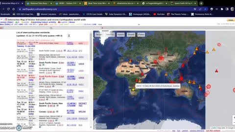 Tsunami Bouy in event mode, Earth quakes and volcanoes 07-12-22