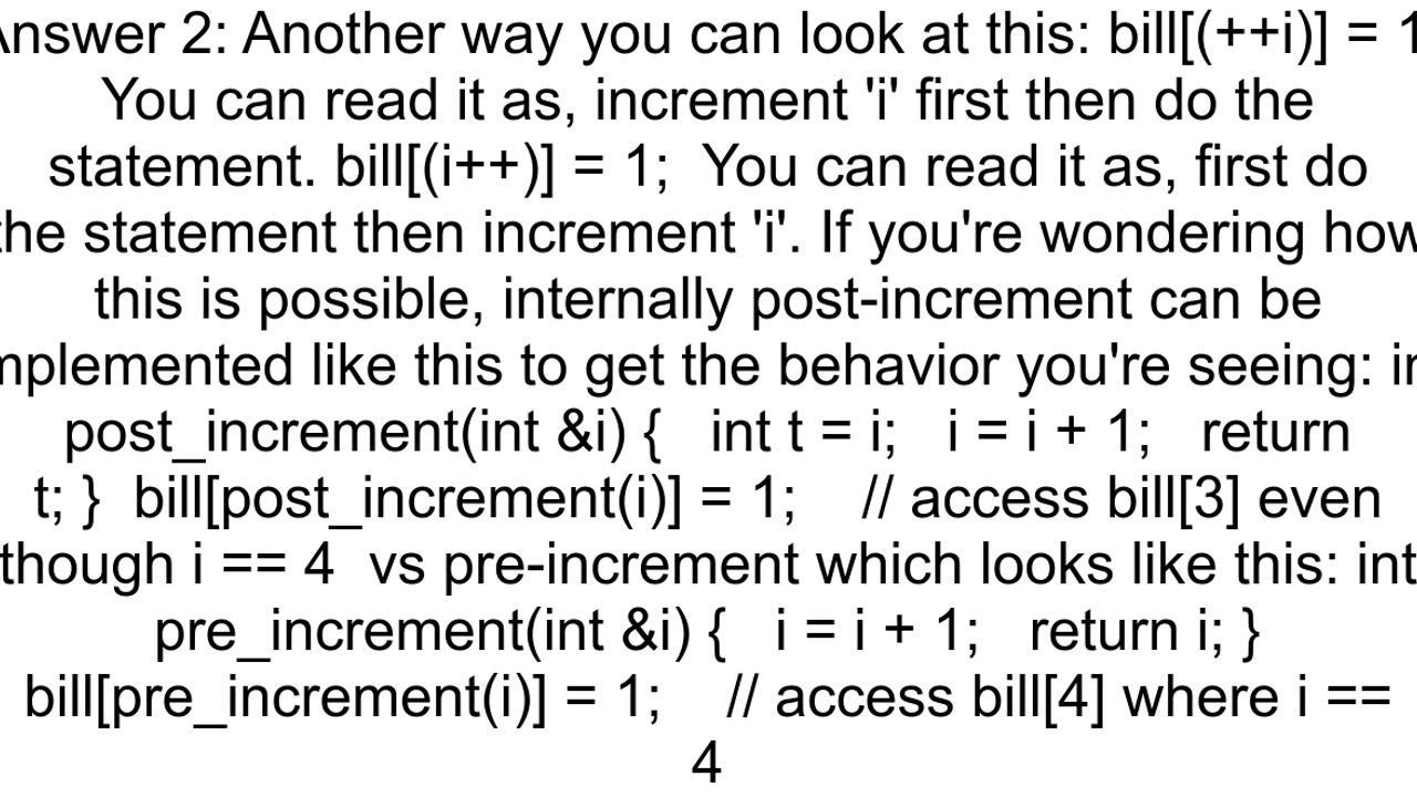 Why the C compiler does not give precedence increment operator under assignment in this simple prog