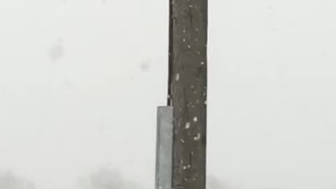 snow flying