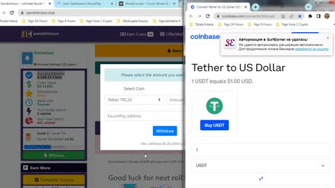 How To Get Free Tether USDT Coins Every 5 min At Earnbitmoon Instant Withdraw FaucetPay