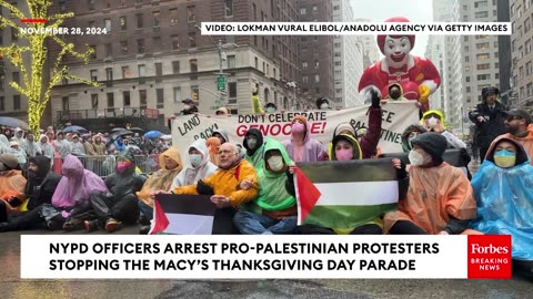 DRAMATIC NYPD Arrests Pro-Palestinian Protesters Disrupting Macy s Thanksgiving Day Parade