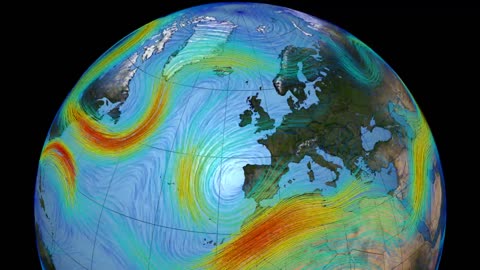 NASA visualisation of the European jetstream