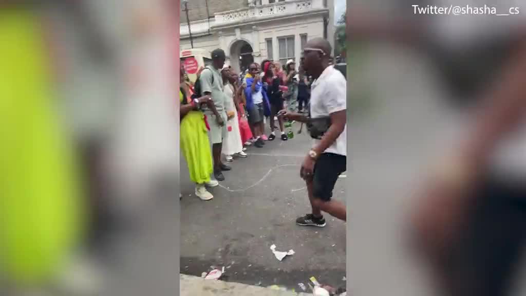 Disgusting moment man punches woman to floor