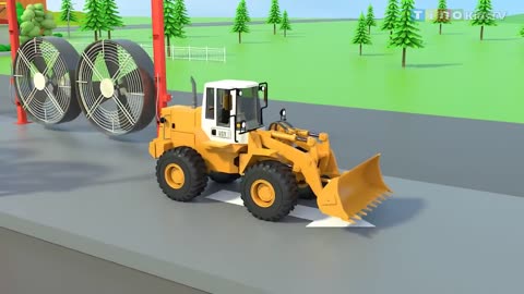 Excavator & Wheel Loader Trailer Trucks for Kids | Underpass Road Construction