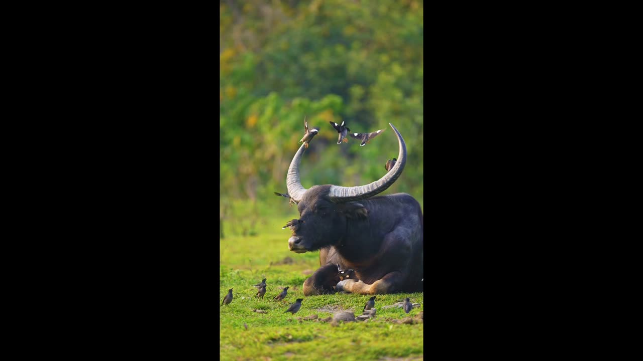 Myna Birds Playing With Buffalo😇😳