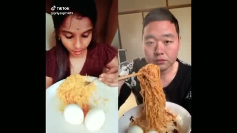 Food challenge between two greedy people, Who will win INDIA x CHINA