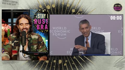 RUSSELL BRAND~ DOES THE BIFURCATION OF THE SEMI- CIRCLE IN THE WEF LOGO A 666?