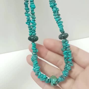 Free-shape Natural turquoise beads with red spiny oyster beads necklace Gift Strength choker02