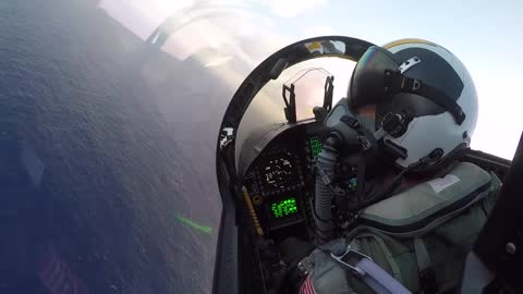 😏 Pinky Recovery-EA-18G Growler Cockpit View - Low Holding to the Spin Pattern to the Overhead-14