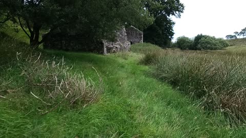 Go pro on selfie stick filming ruins