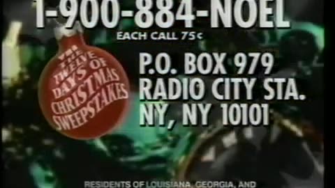 1991 - VH1 12 Days of Christmas Sweepstakes