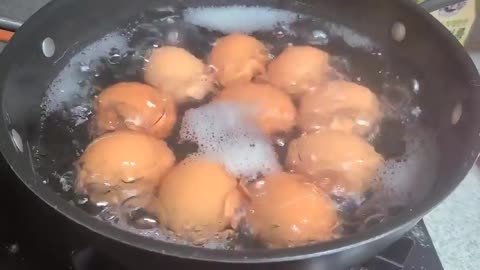 Boil eggs.