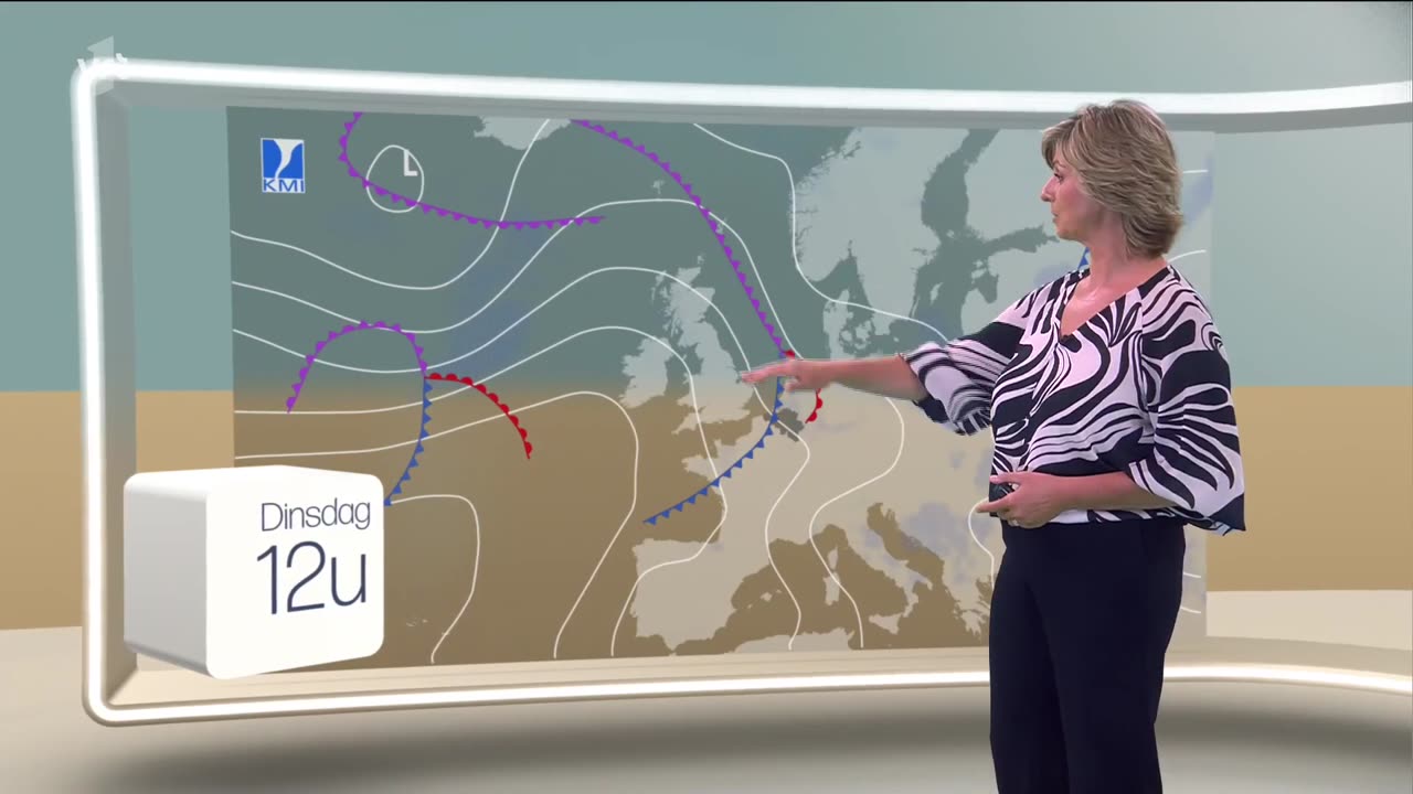 VRT 1 (Belgium) - Weather with Sabine Hagedoren (30th June 2024)