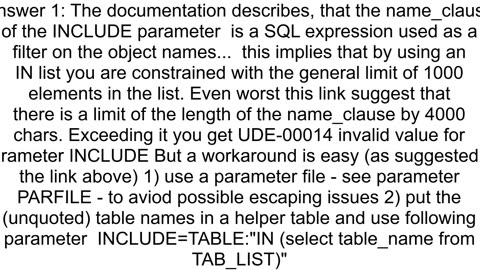 export large number of tables using expdp