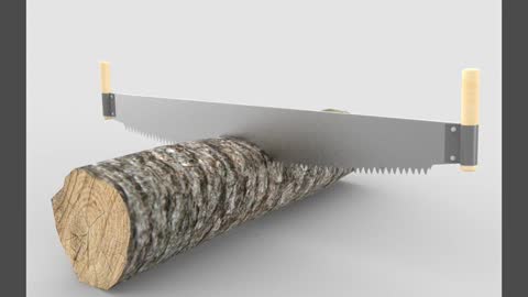 Saw & Log 3d model.