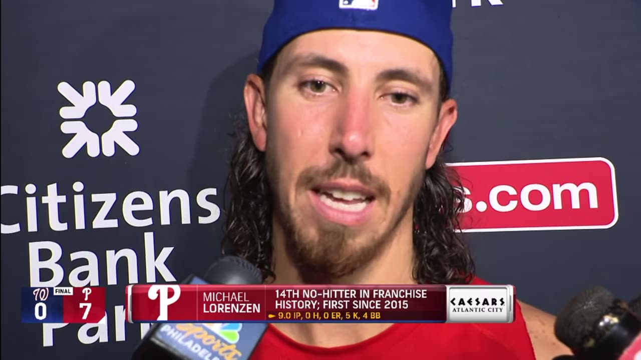 No Hitter - Michael Lorenzen - Great postgame interview - Classy guy and mentally tough