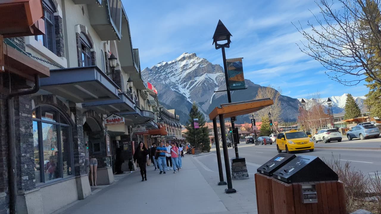 Walking around Banff, Alberta.