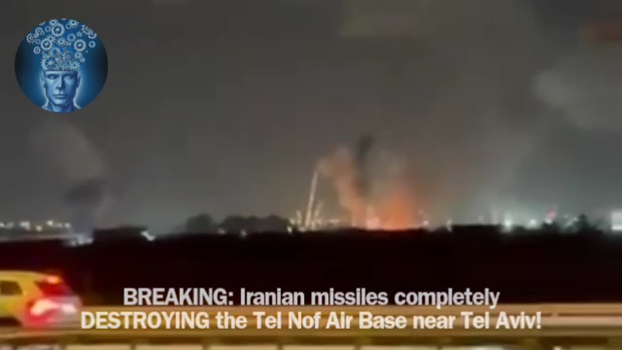 BREAKING: Iranian missiles completely DESTROYING the Tel Nof Air Base near Tel Aviv!