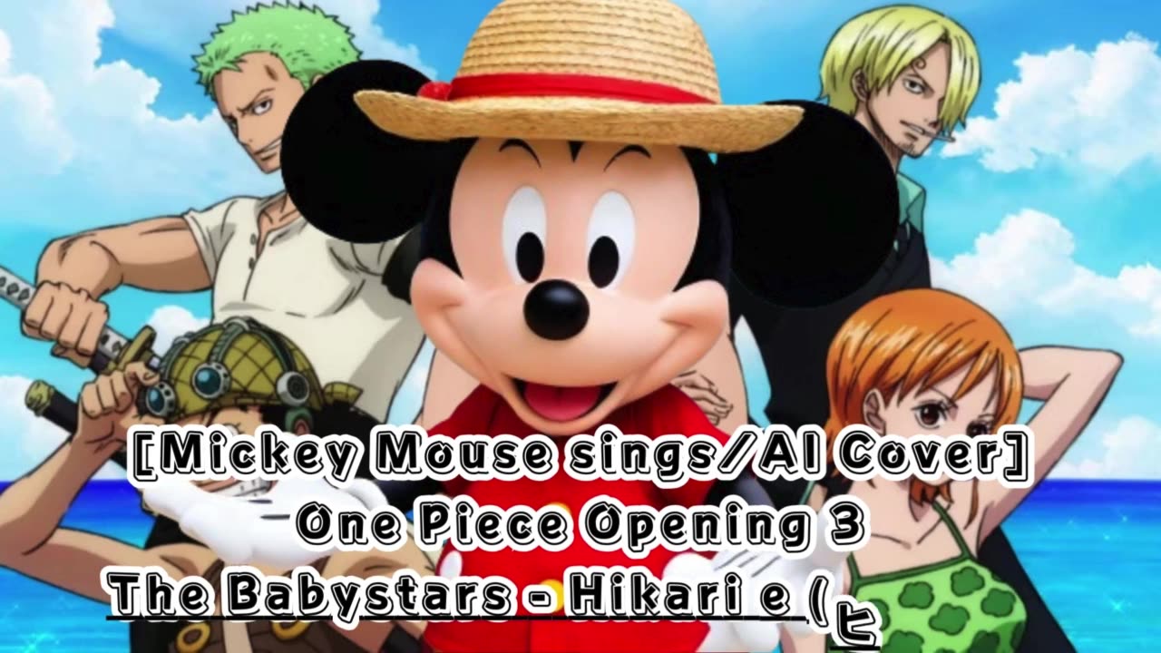 [Mickey Mouse sings/AI Cover] One Piece Opening 3 The Babystars - Hikari e