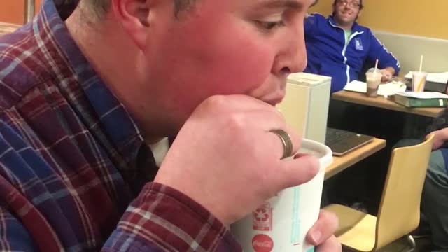 Guy Beatboxes With A Plastic Cup And A Straw