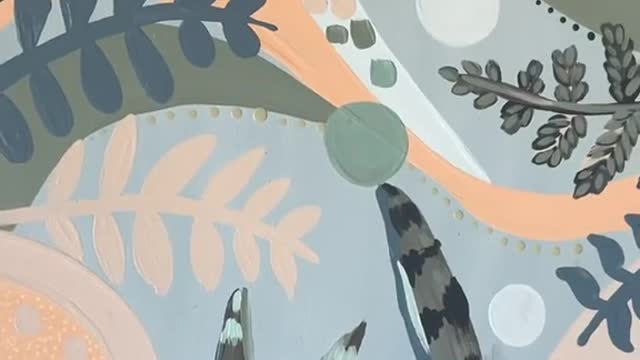 The murals I painted by myself look good in the living room, do you like them?