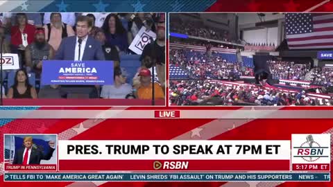 Oz speaks at Trump's rally in Wilkes Barre, Pennsylvania