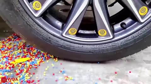 Crushing Crunchy Soft Things by Car Experiment Car vs Nails Coca Cola Woa Doodles Funny Videos
