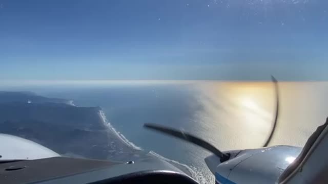 Flying over the Oregon coast