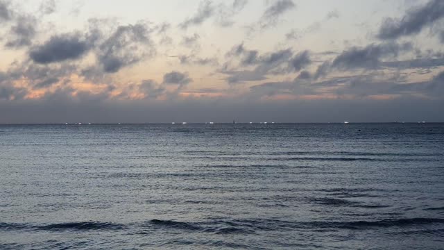 The sunset in the sea of Jeju Island