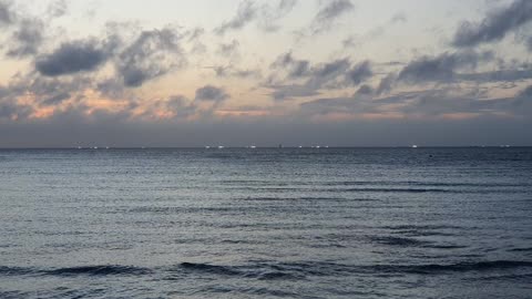 The sunset in the sea of Jeju Island