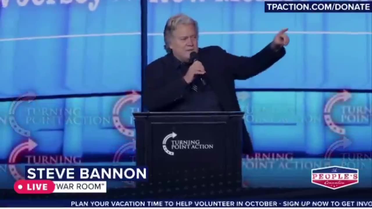 Steve Bannon Delivers Fiery Speech At Turning Point USA Conference In Detroit