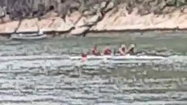 Chegada do Four Skiff Júnior. Campeonato Capixaba de Remo