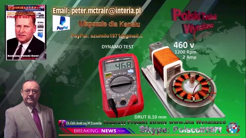 TEST DYNAMA Z CEWKĄ NA PLYTKACH / VOLTAGE TEST DYNAMO / 2 AMP / 1200 RPM