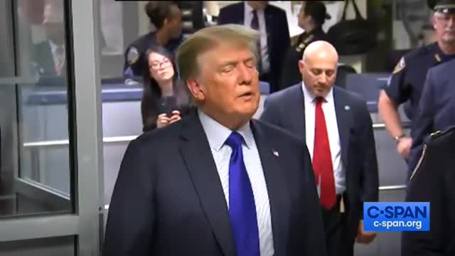 Trump asked by NYPD officer if he's running in 2024: "I think you're going to be very happy"