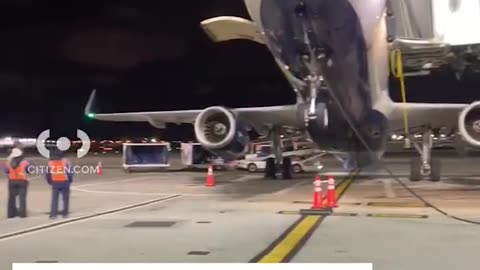 A JetBlue plane tipped backward at JFK Airport gate after a "shift in weight and balance."