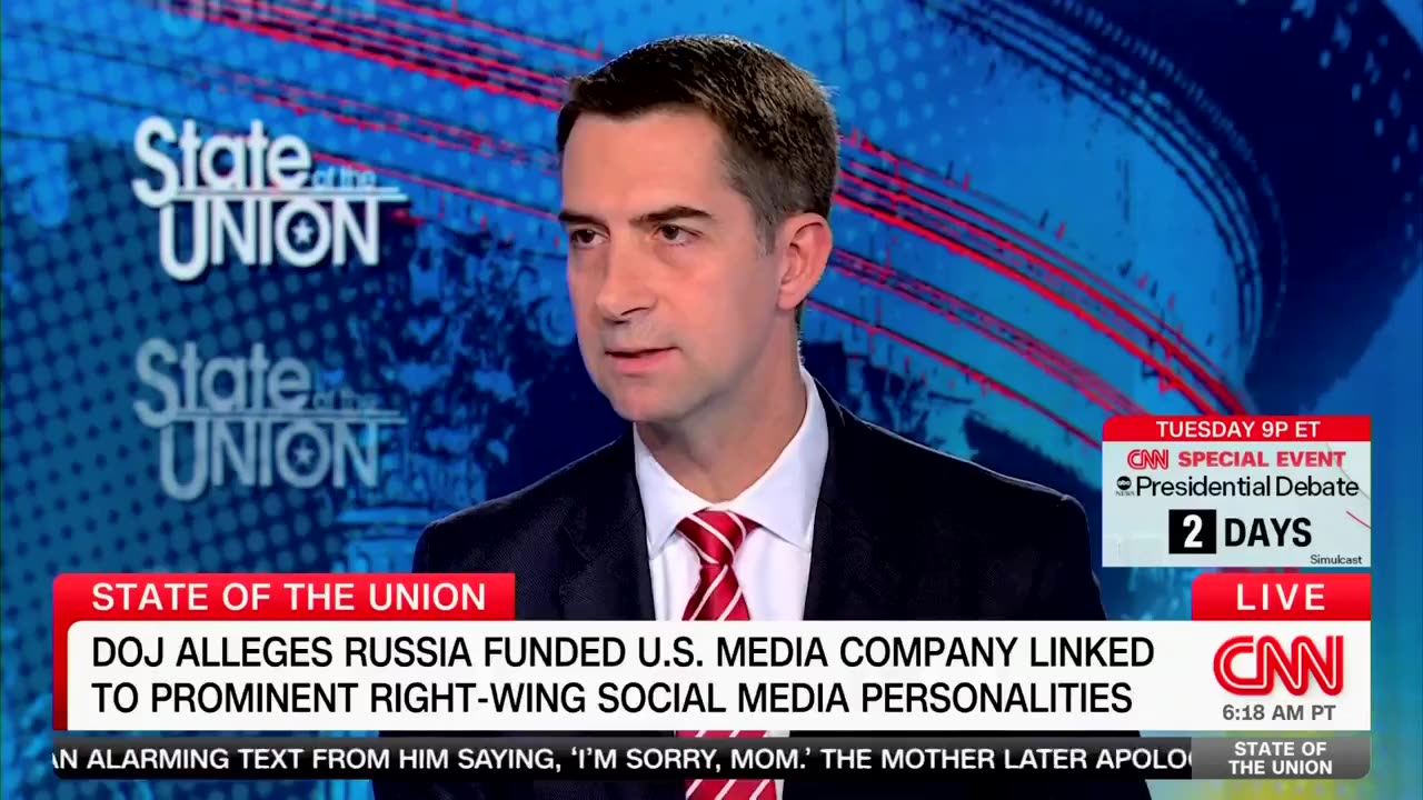 Tom Cotton to CNN: Foreign Money Bad, But Memes Don’t Swing Elections 🇷🇺🇨🇳🖼️