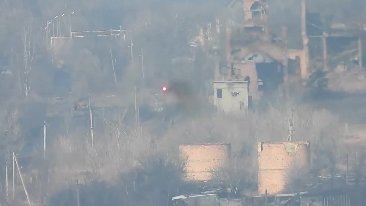 ATGM hitting a Russian Machine gunpoint