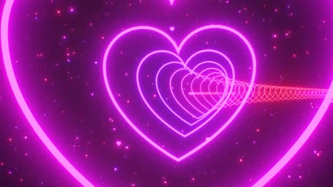 1004. Beautiful Valentines Day Pink Red Love Heart Shaped Neon Glow