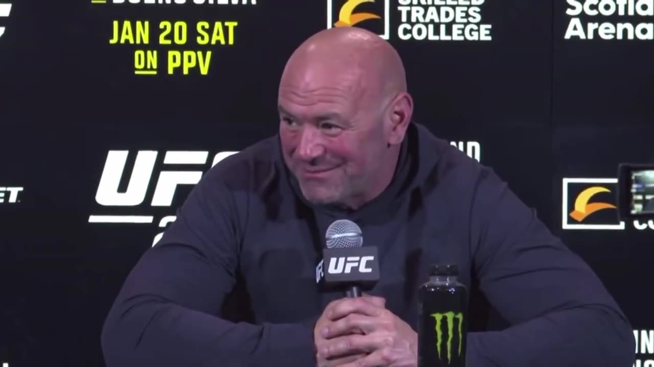 Dana White completely shuts down another faggot commie Wannabe journo.