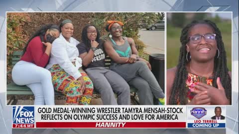 PATRIOT Olympian Tamyra Mensah-Stock Shows Her Love for America on Hannity