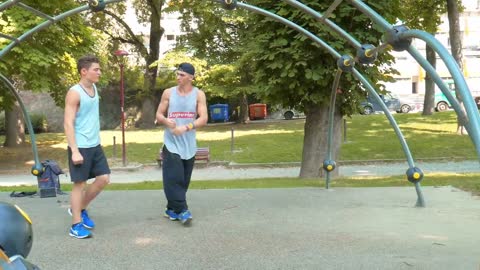 Bike vs Parkour Chase in Ivrea Italy!-1