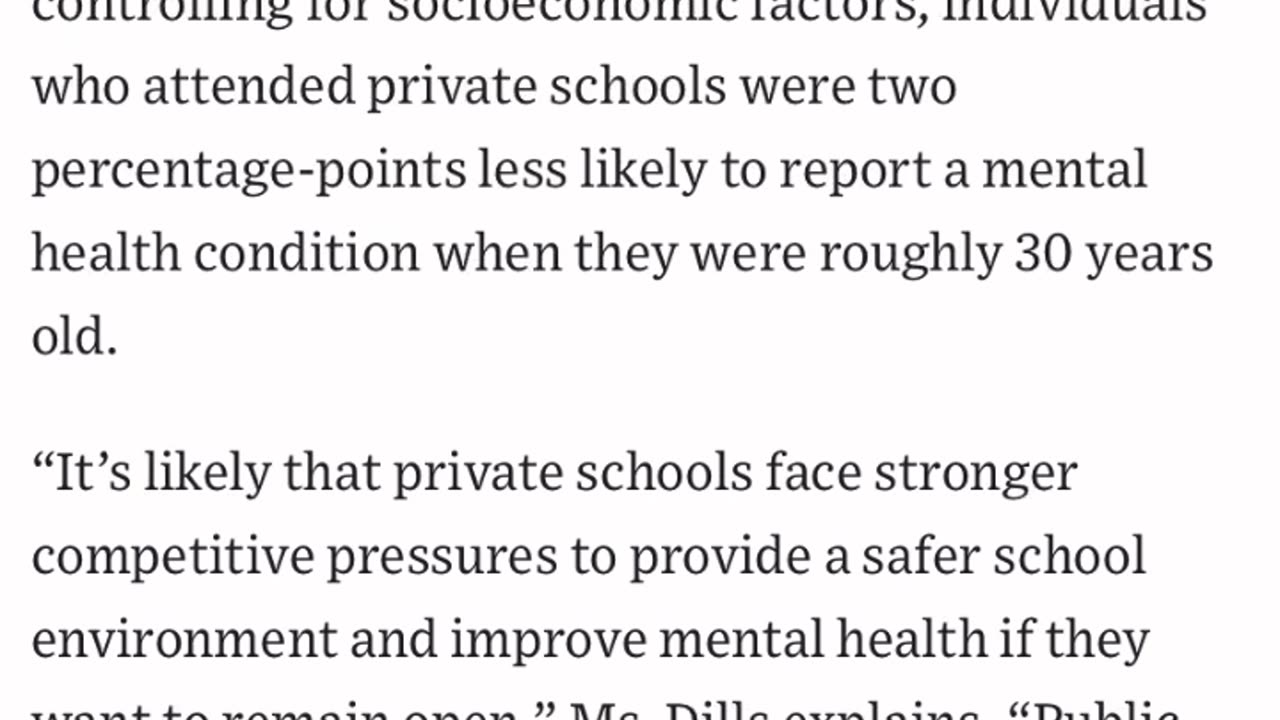 School Choice Improves Mental Health