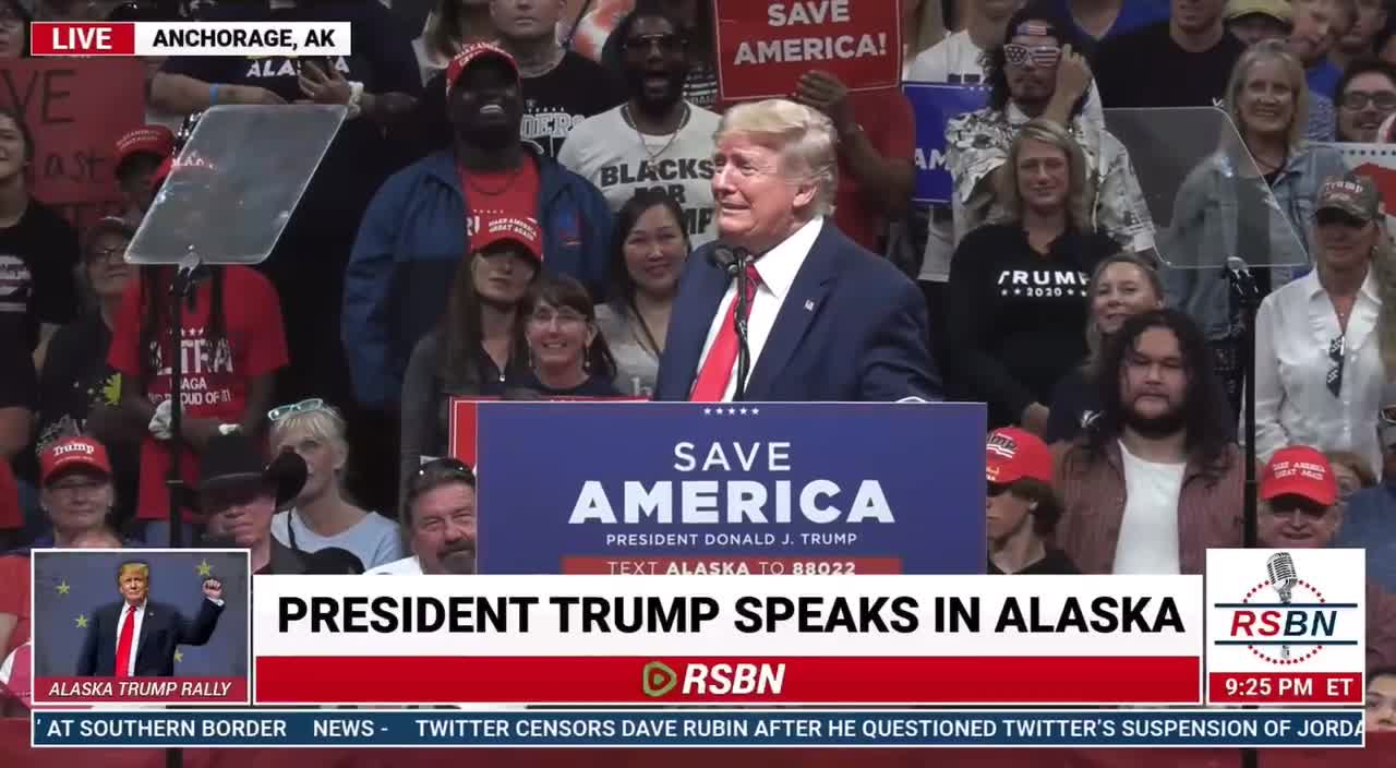 Trump Alaska Rally - Impeachment Hoax / Slams Biden