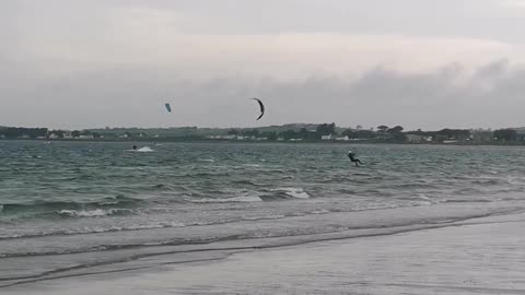 Kite surfer getting some air