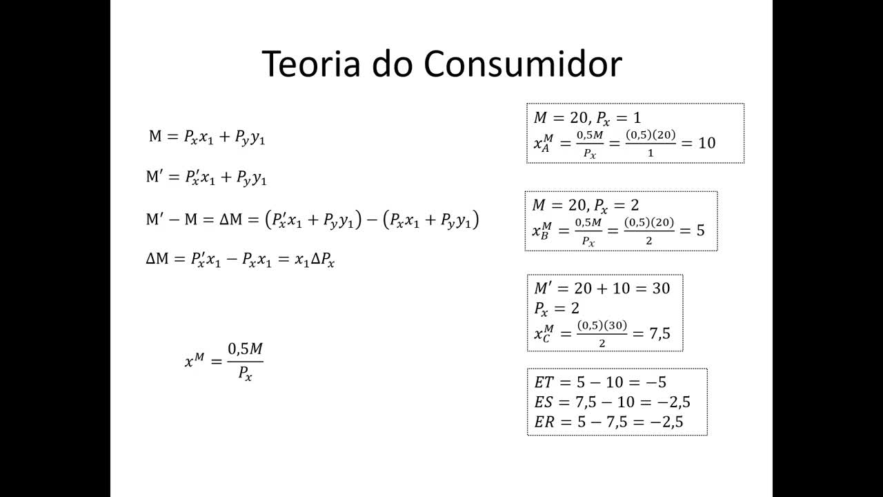 Microeconomia 056 Teoria do Consumidor Elasticidade Continuação 1