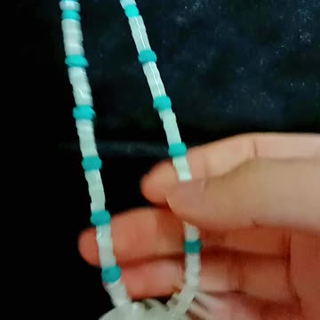 Natural turquoise mop and Amazonite necklace Stunning Turquoise Necklace06