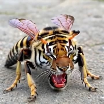 Bee with a tiger head