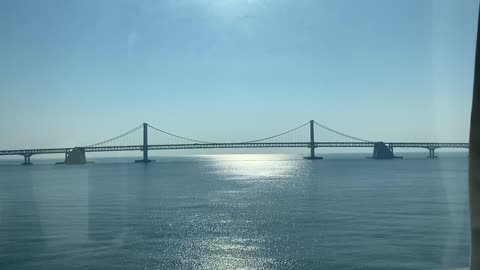 Under the bridge the sea. Gwangandaegyo Bridge in Busan